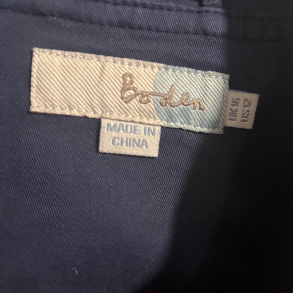 Boden Blue Denim Military collared women jacket with Embellished stripe - Picture 12 of 15